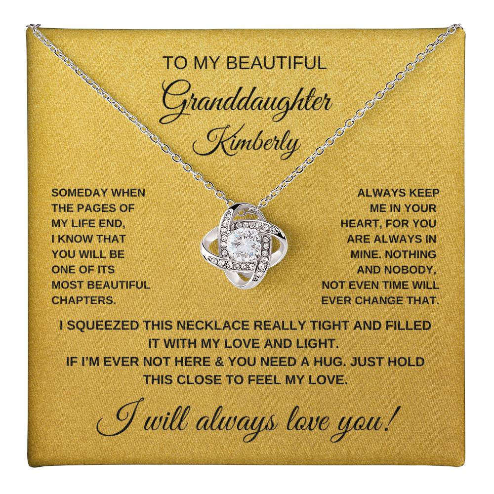PERSONALIZED _ To My Beautiful Granddaughter Necklace (Yellow & White Gold Variants)