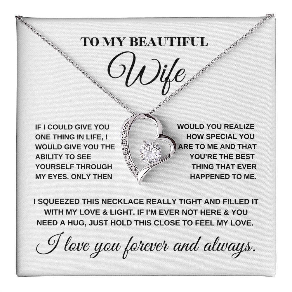 To My Beautiful Wife_Love Necklace_(White & Yellow Gold Variants)