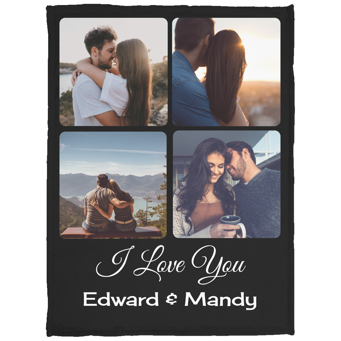 Personalized Photo and Name/Text Cozy Plush Fleece/Sherpa Blanket