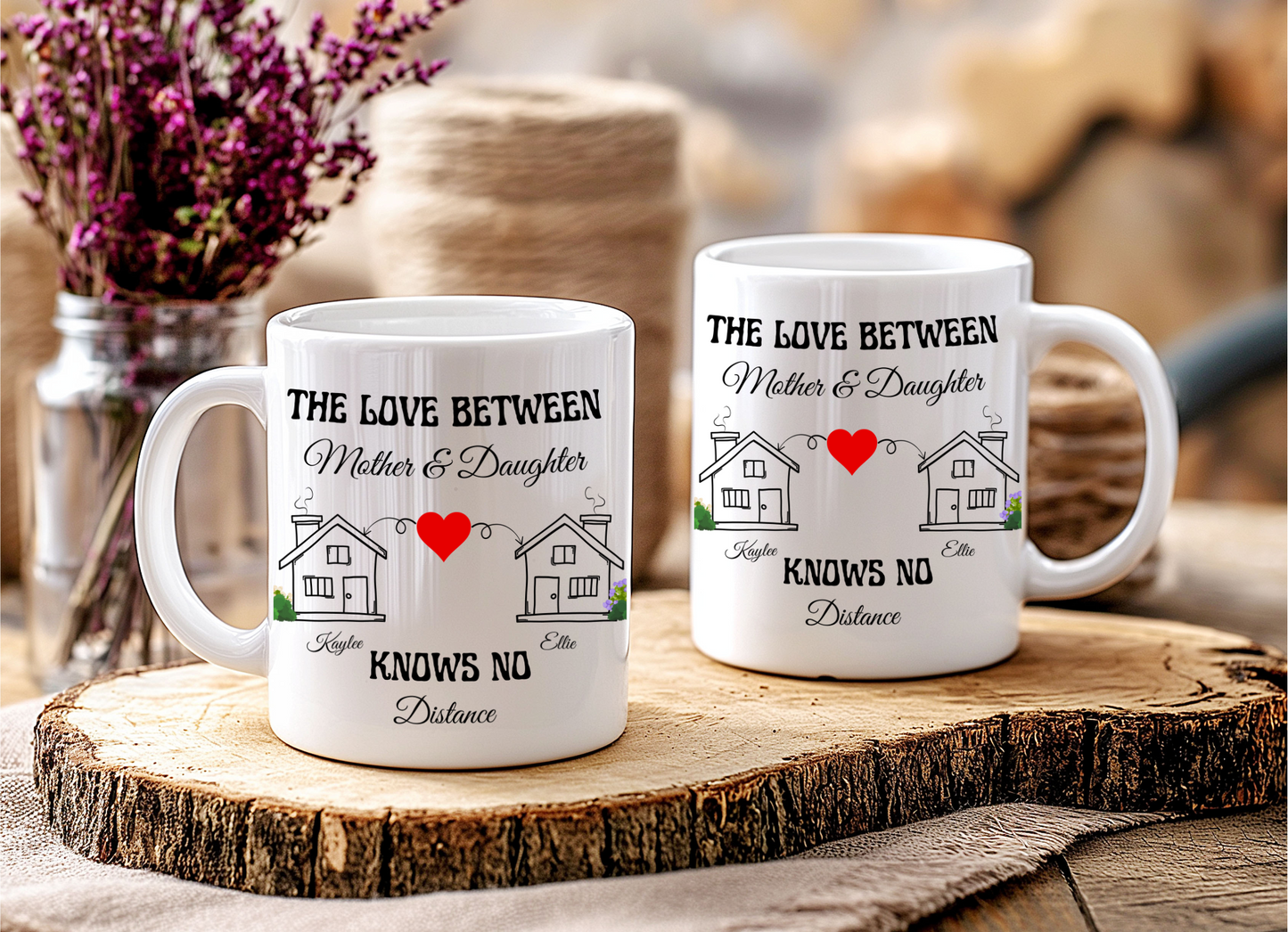 The love between Mother & Daughter Personalized Mug and Travel Mug