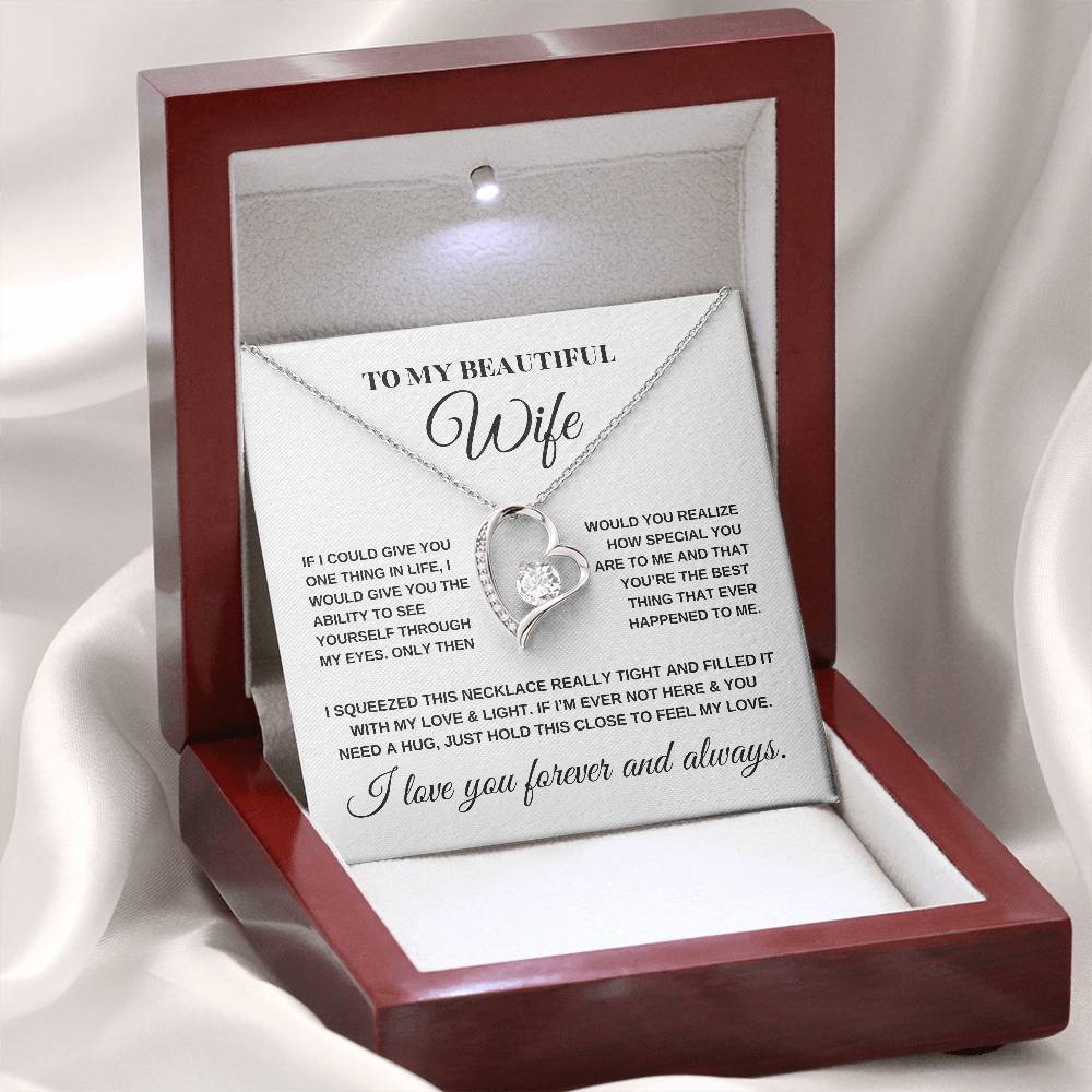 To My Beautiful Wife_Love Necklace_(White & Yellow Gold Variants)