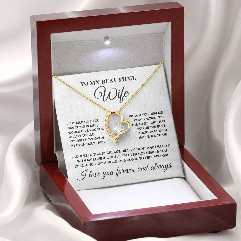 To My Beautiful Wife_Love Necklace_(White & Yellow Gold Variants)