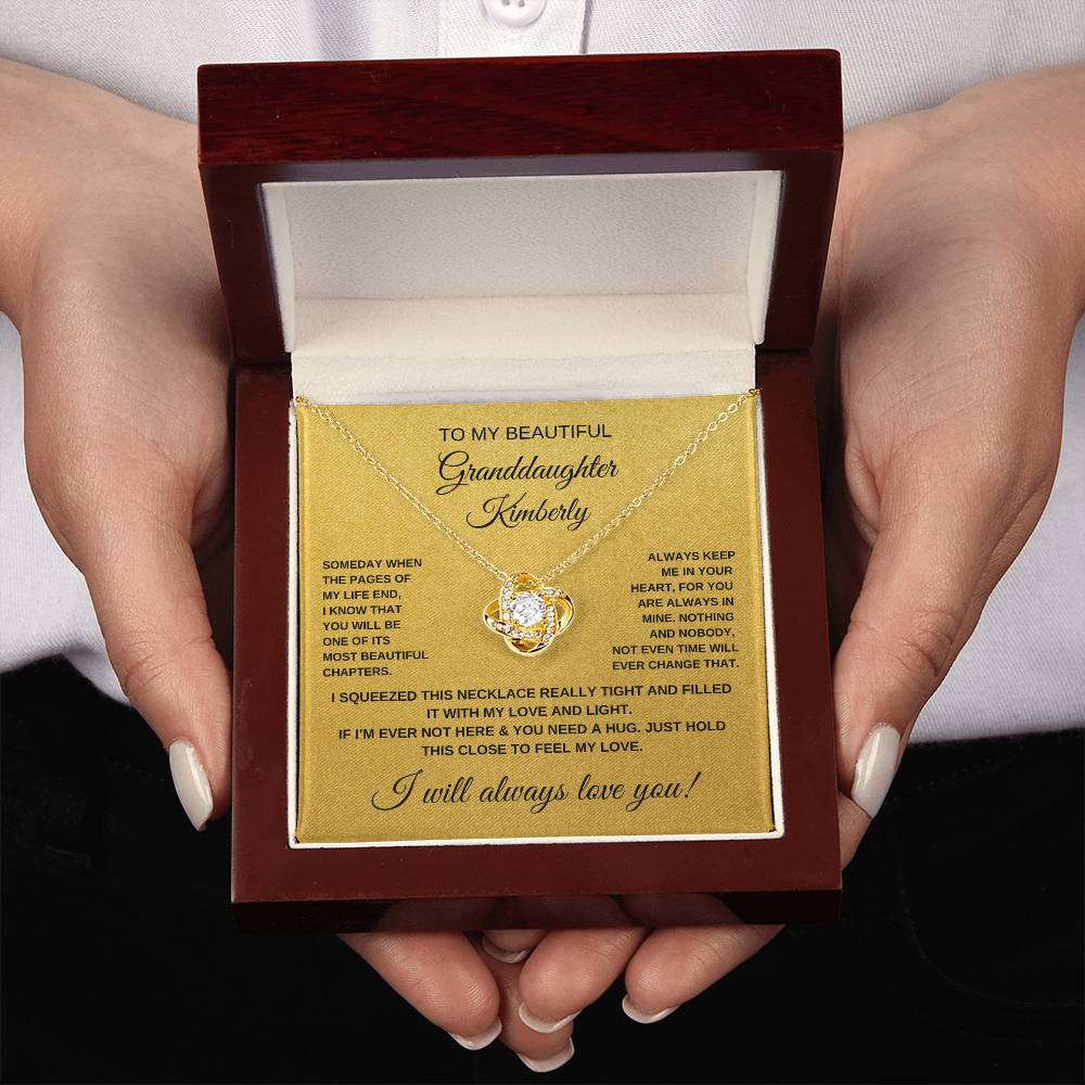 PERSONALIZED _ To My Beautiful Granddaughter Necklace (Yellow & White Gold Variants)