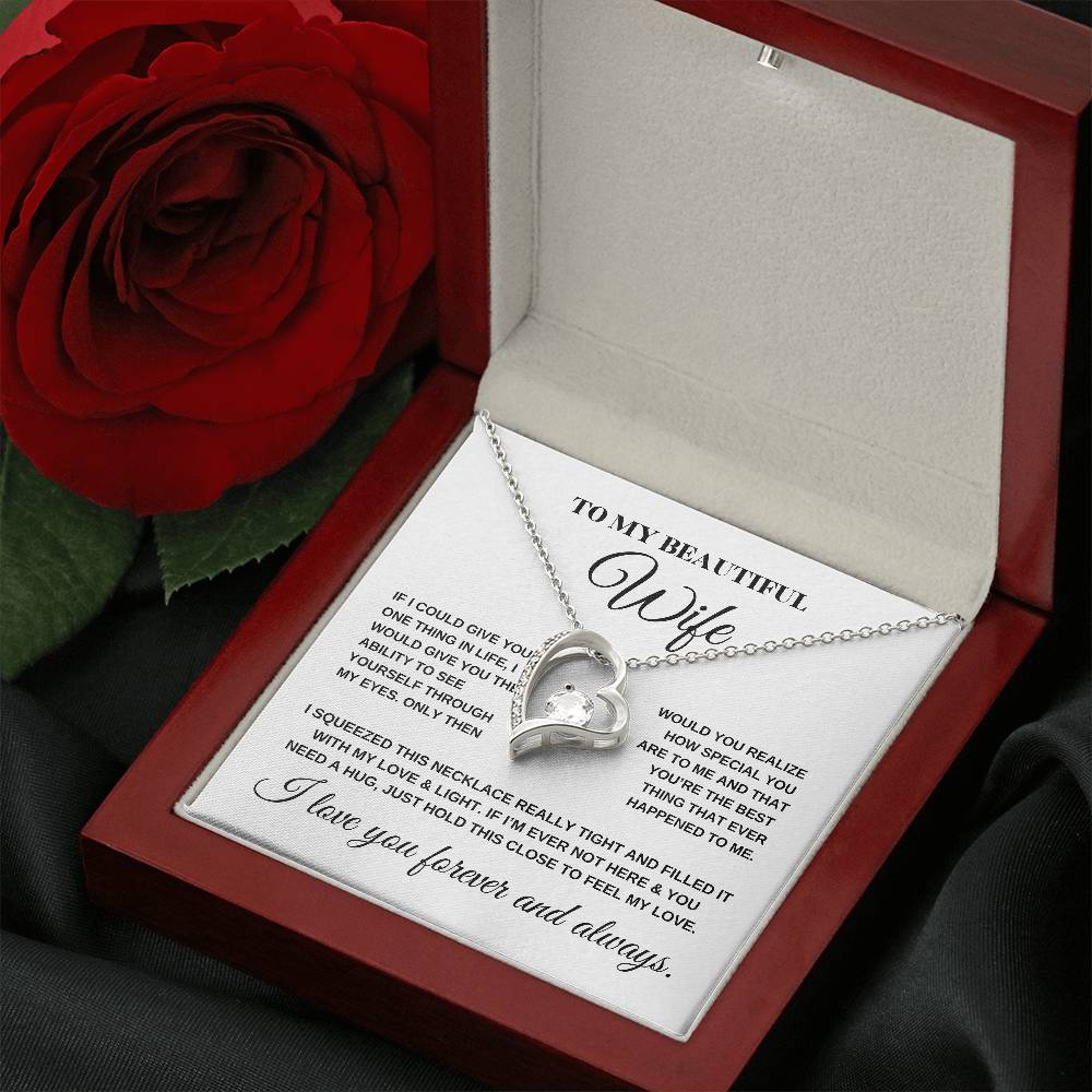 To My Beautiful Wife_Love Necklace_(White & Yellow Gold Variants)