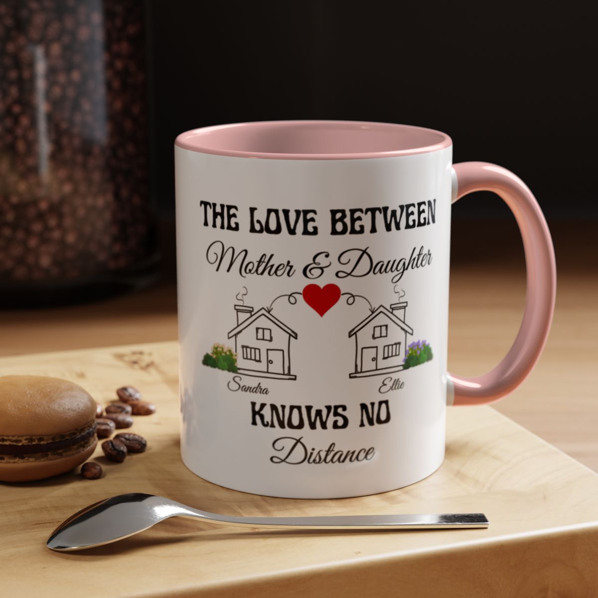 The love between Mother & Daughter Personalized Mug and Travel Mug