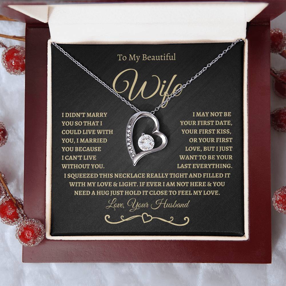 To My Beautiful Wife / Forever Love Necklace - BG