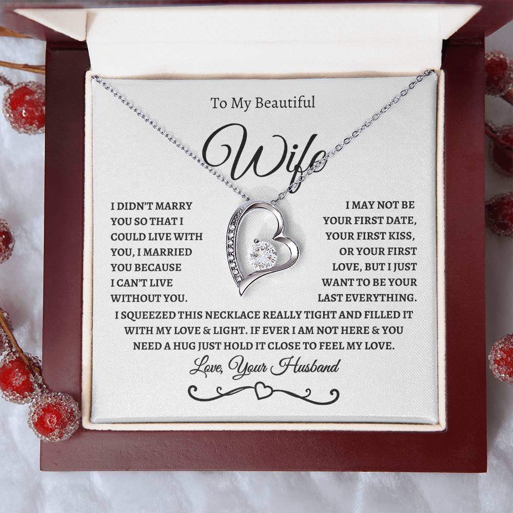 To My Beautiful Wife / Forever Love Necklace - WB