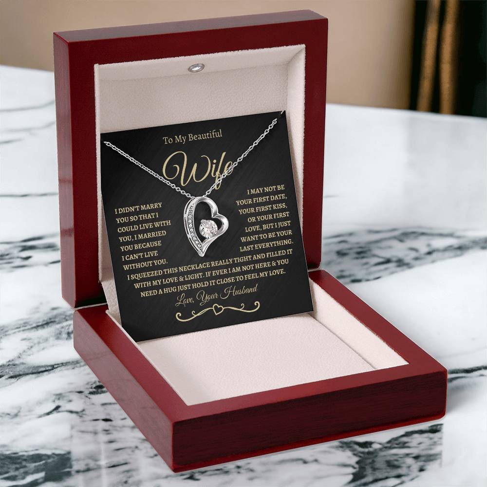 To My Beautiful Wife / Forever Love Necklace - BG