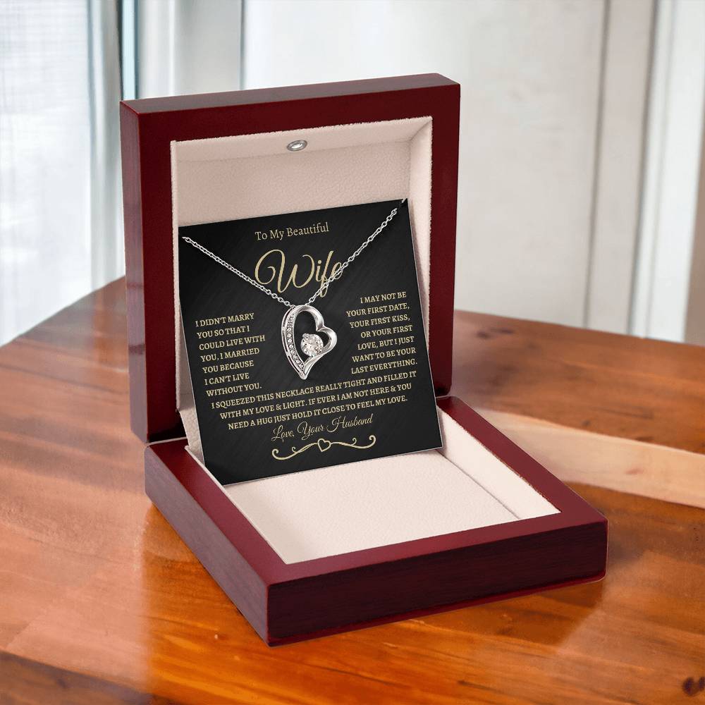 To My Beautiful Wife / Forever Love Necklace - BG