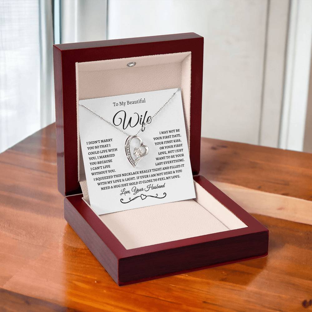 To My Beautiful Wife / Forever Love Necklace - WB
