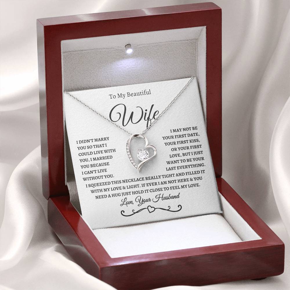 To My Beautiful Wife / Forever Love Necklace - WB