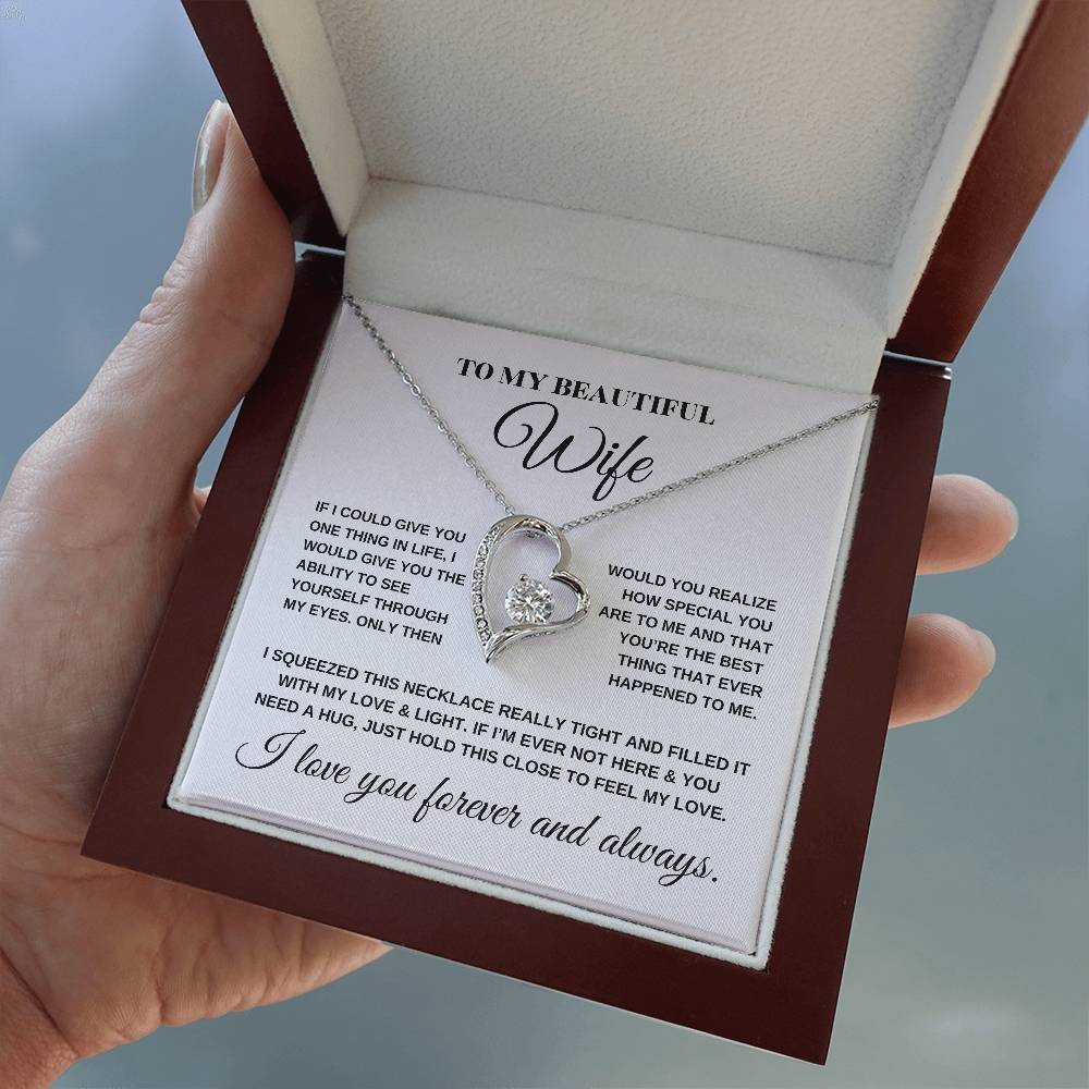 To My Beautiful Wife Forever Love Necklace