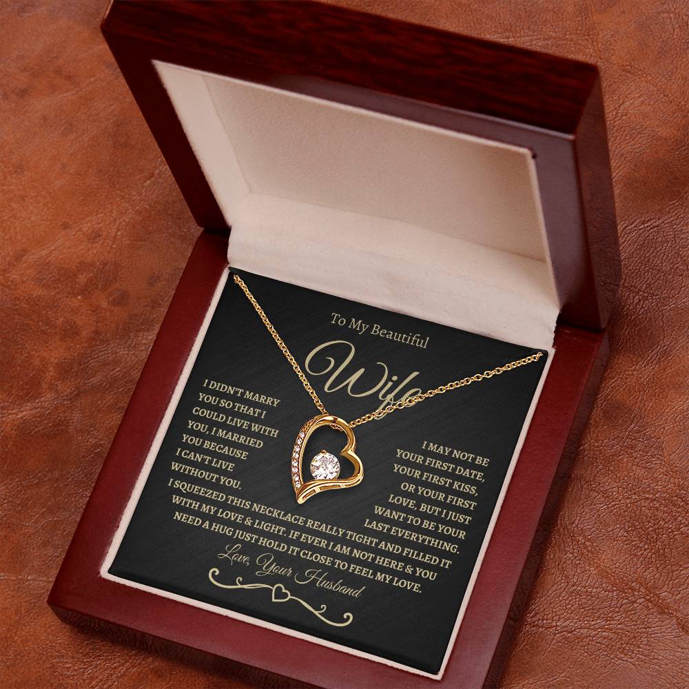 To My Beautiful Wife / Forever Love Necklace - BG