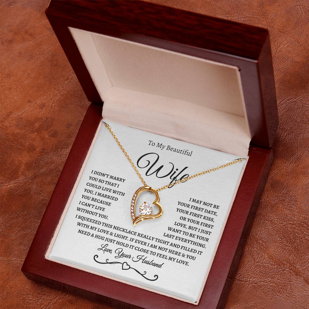 To My Beautiful Wife / Forever Love Necklace - WB