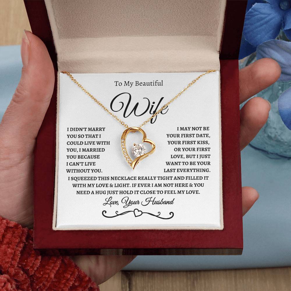 To My Beautiful Wife / Forever Love Necklace - WB