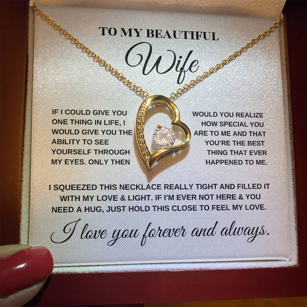 To My Beautiful Wife Forever Love Necklace