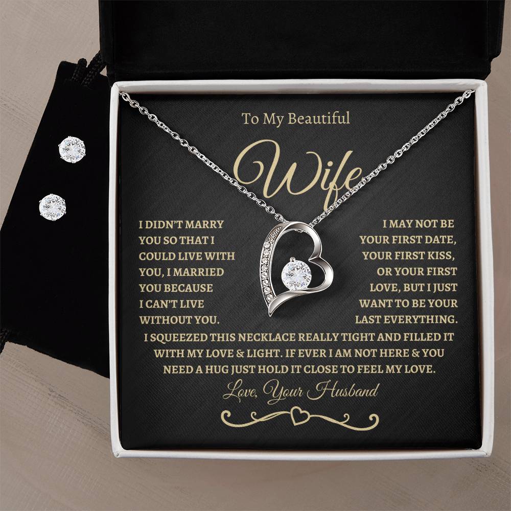 To My Beautiful Wife / Forever Knot Necklace - With Earring_BG