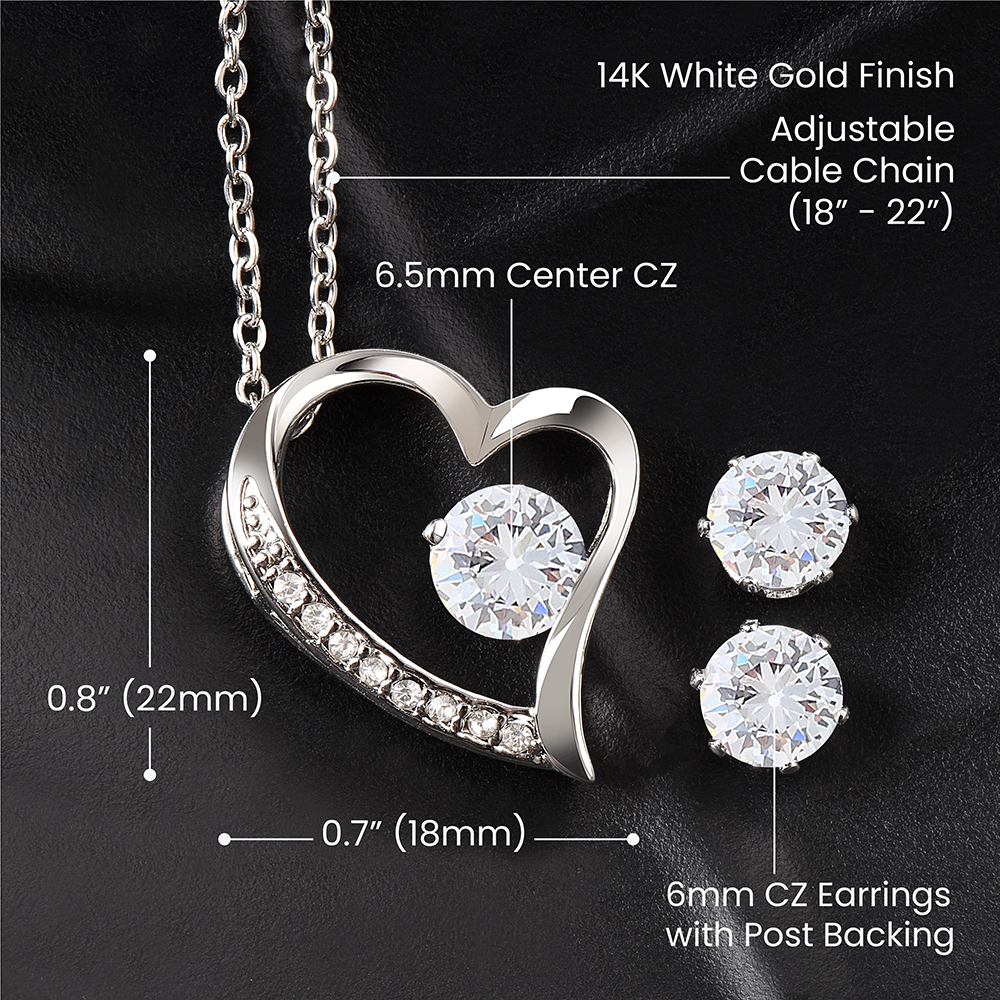 To My Beautiful Wife / Forever Knot Necklace - With Earring_BG