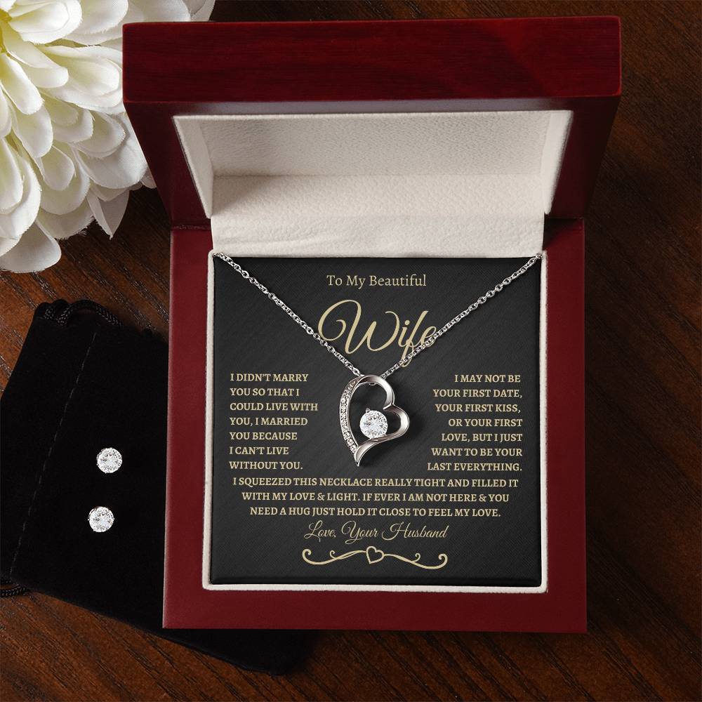 To My Beautiful Wife / Forever Knot Necklace - With Earring_BG