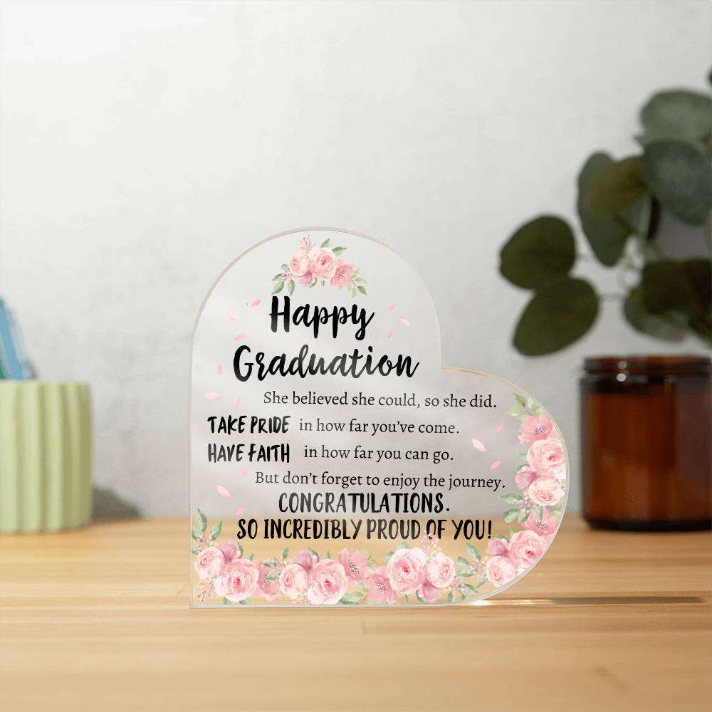 Happy Graduation! Heart Acrylic Plaque