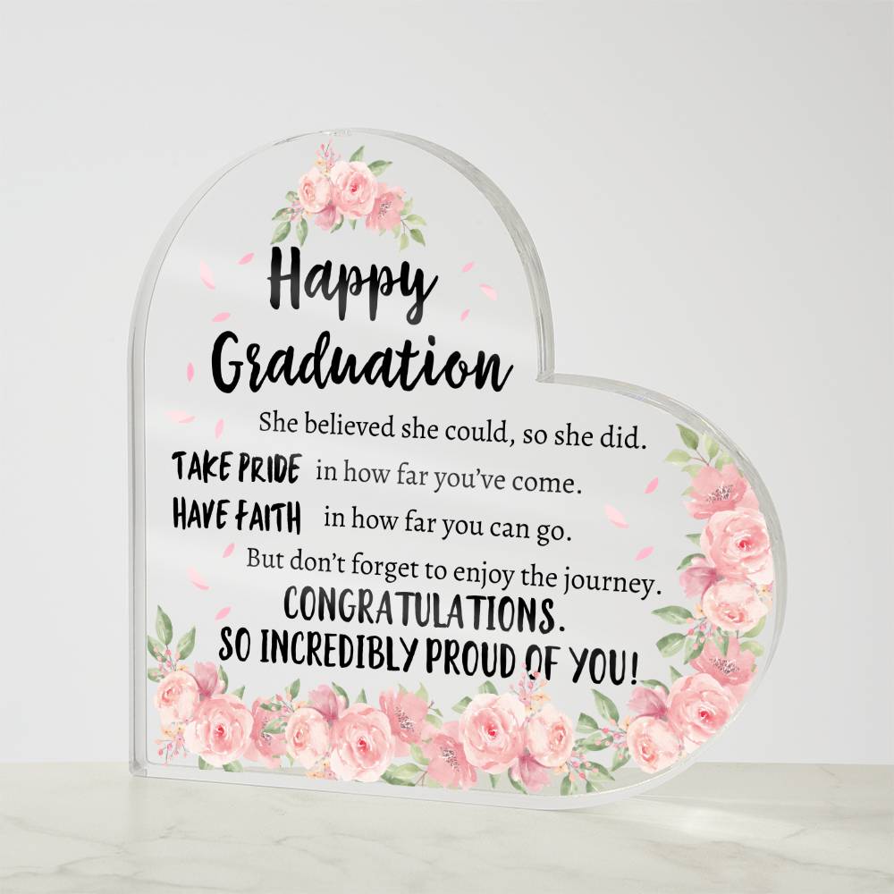 Happy Graduation! Heart Acrylic Plaque