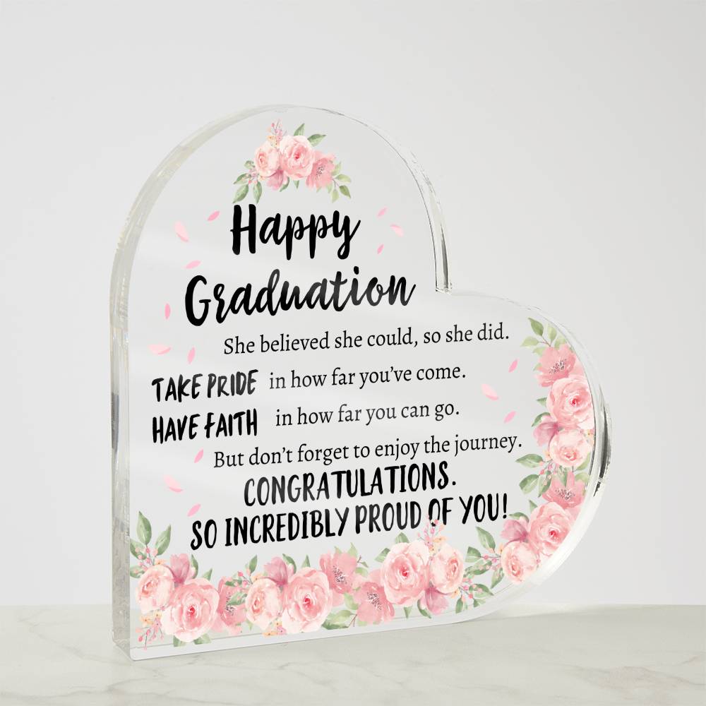 Happy Graduation! Heart Acrylic Plaque