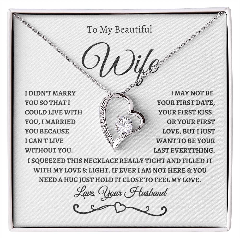 To My Beautiful Wife / Forever Love Necklace - WB