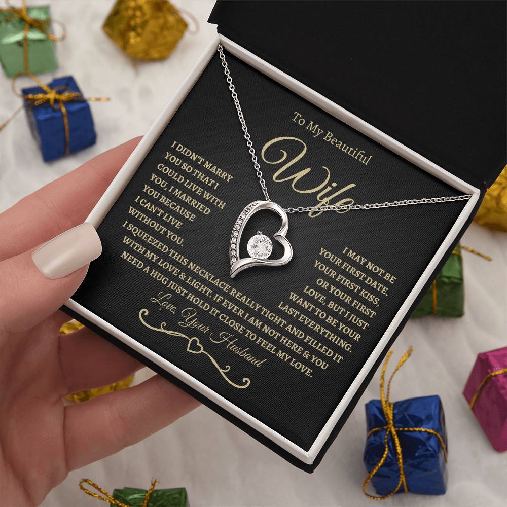 To My Beautiful Wife / Forever Love Necklace - BG