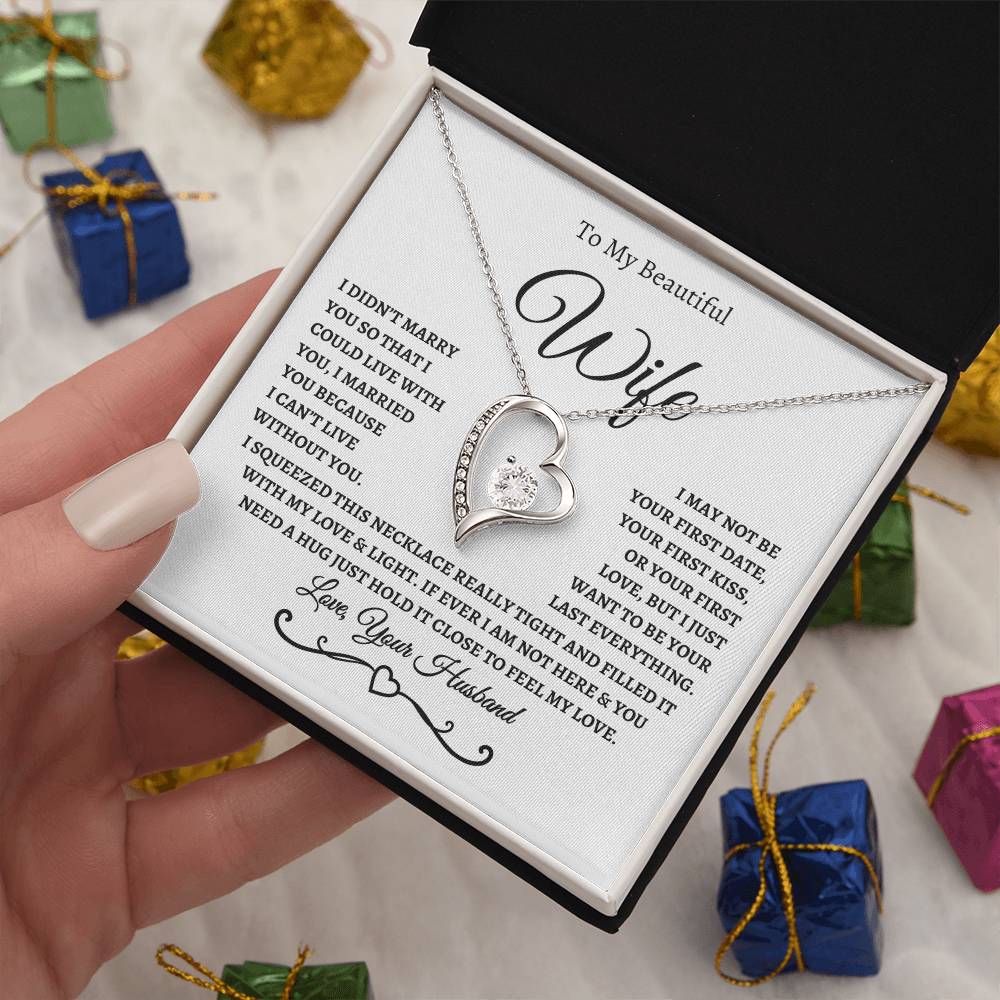 To My Beautiful Wife / Forever Love Necklace - WB