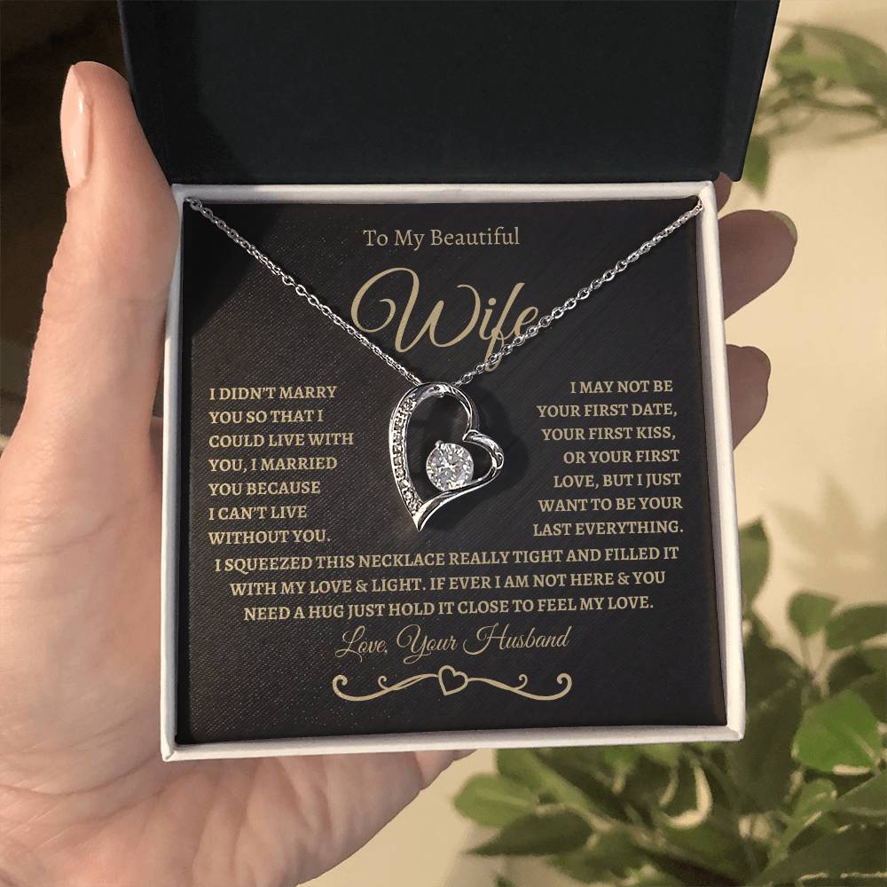 To My Beautiful Wife / Forever Love Necklace - BG