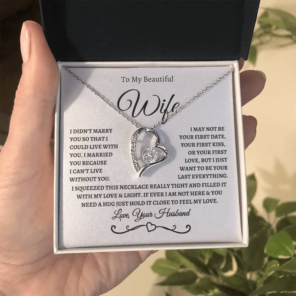 To My Beautiful Wife / Forever Love Necklace - WB