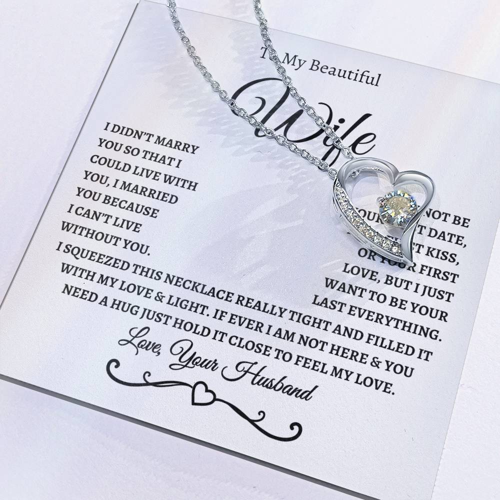To My Beautiful Wife / Forever Love Necklace - WB