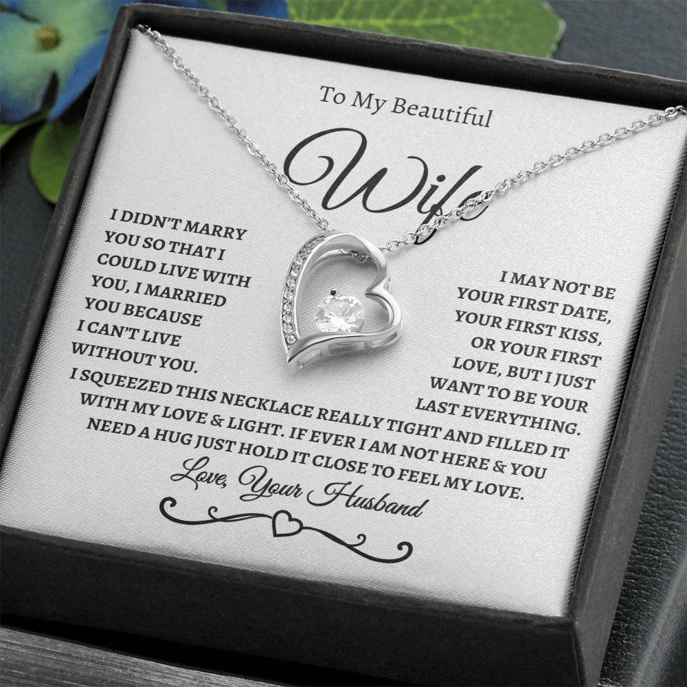 To My Beautiful Wife / Forever Love Necklace - WB