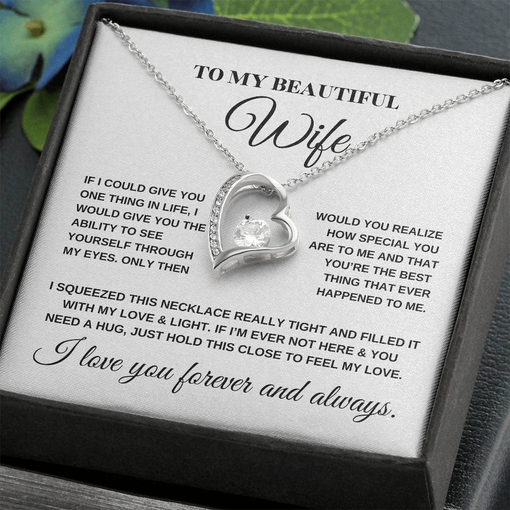 To My Beautiful Wife Forever Love Necklace