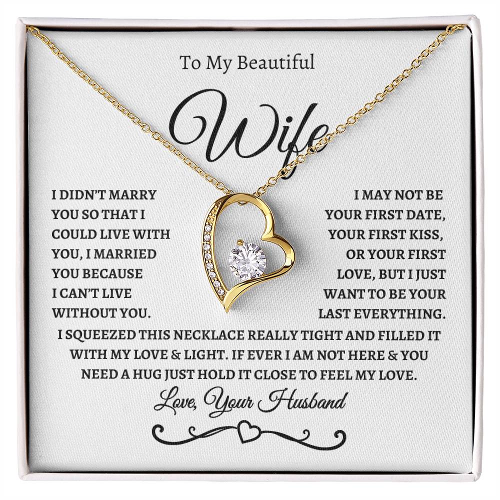 To My Beautiful Wife / Forever Love Necklace - WB