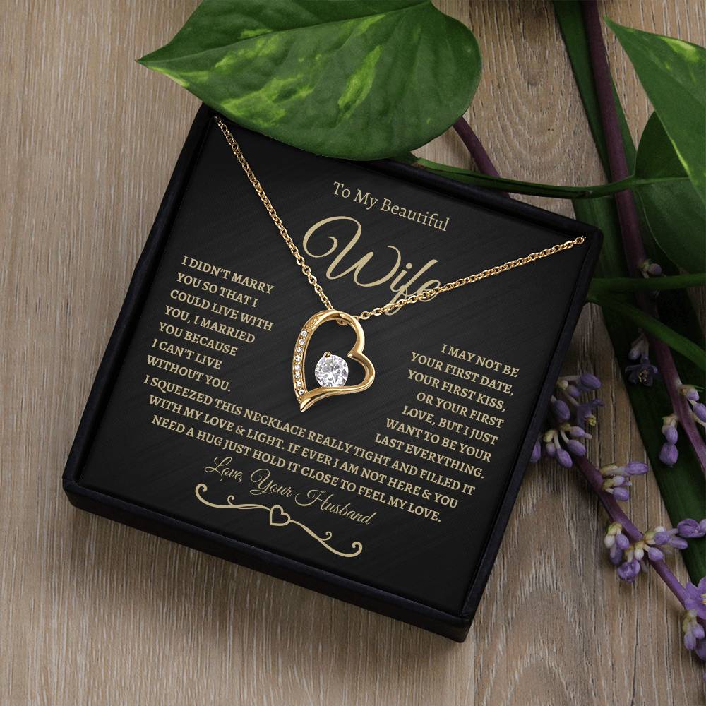 To My Beautiful Wife / Forever Love Necklace - BG