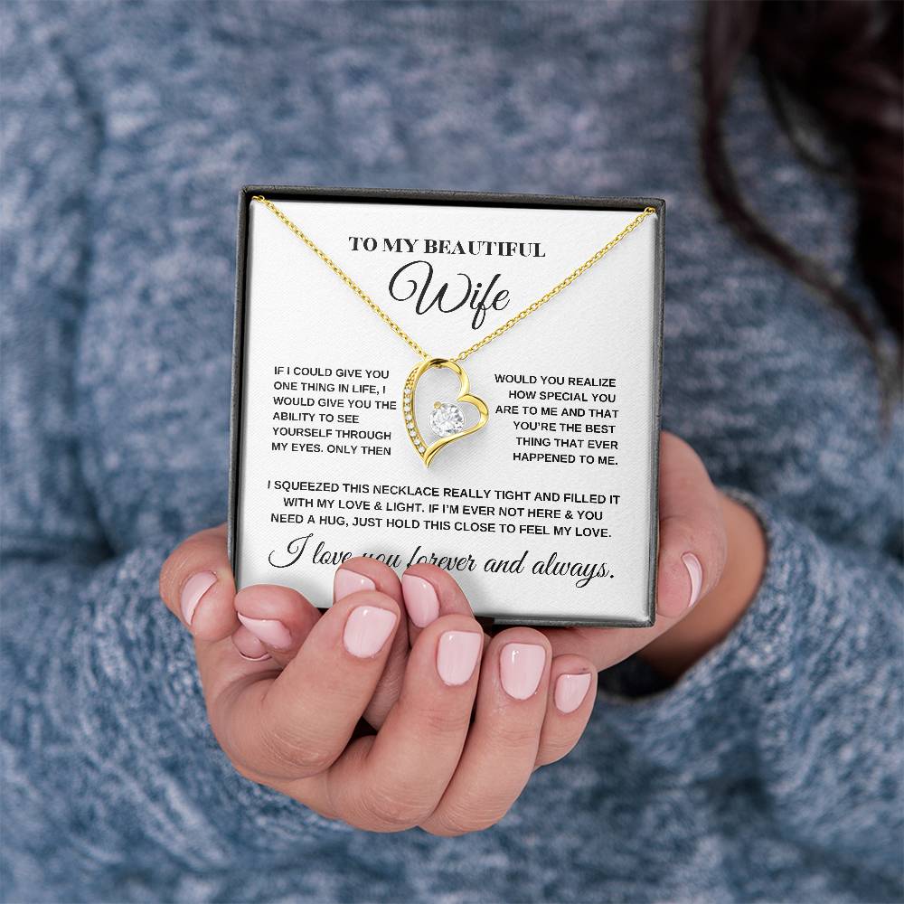 To My Beautiful Wife Forever Love Necklace