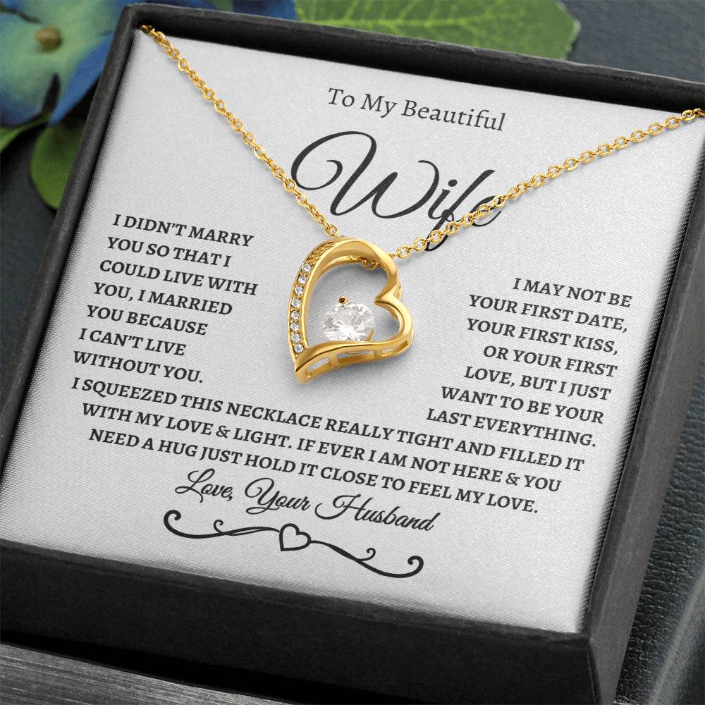 To My Beautiful Wife / Forever Love Necklace - WB
