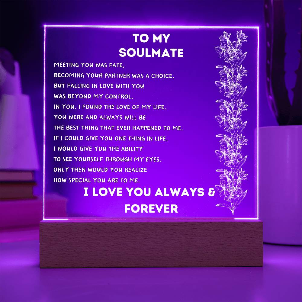 To My Soulmate Square Acrylic_Flower