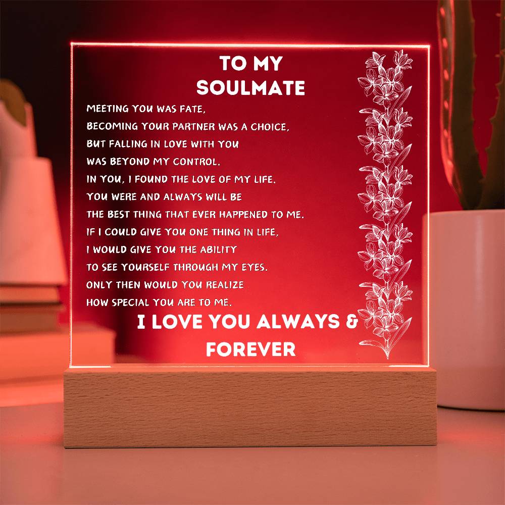 To My Soulmate Square Acrylic_Flower