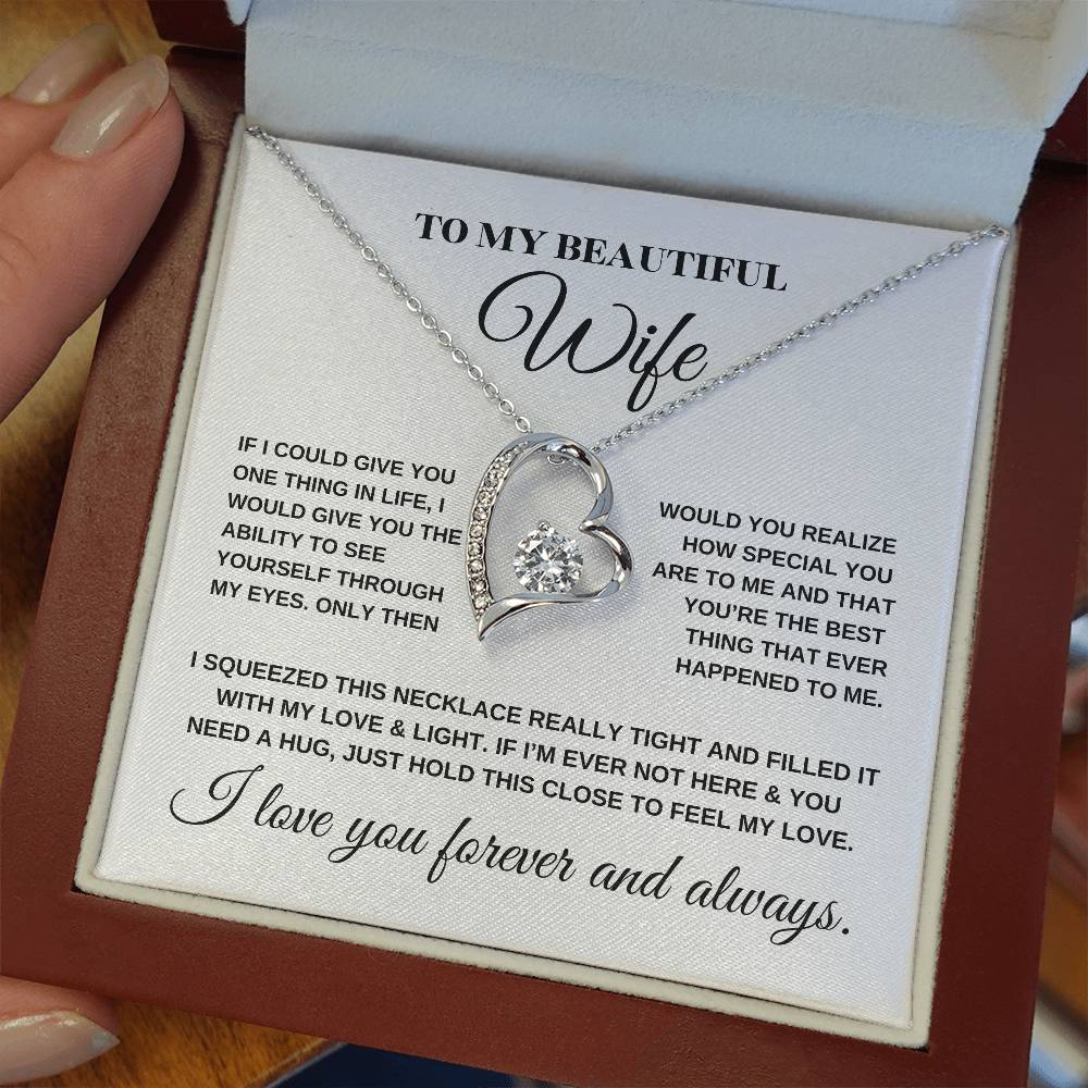 To My Beautiful Wife_Love Necklace_(White & Yellow Gold Variants)