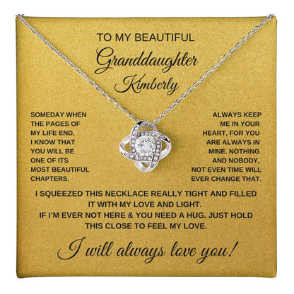 PERSONALIZED _ To My Beautiful Granddaughter Necklace (Yellow & White Gold Variants)