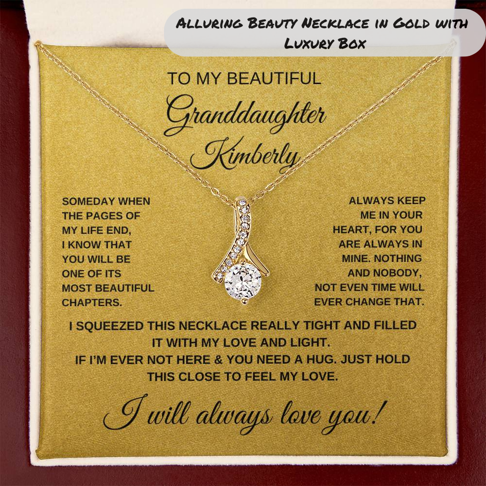 PERSONALIZED _ To My Beautiful Granddaughter Necklace (Yellow & White Gold Variants)