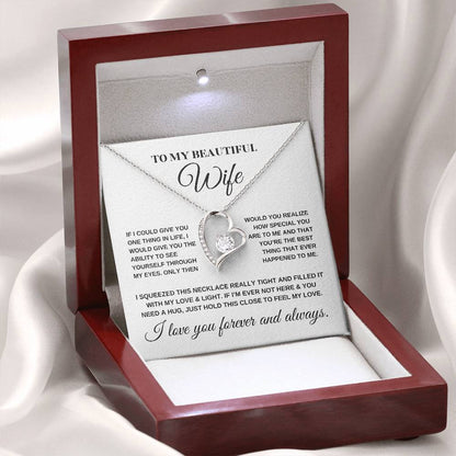 To My Beautiful Wife_Love Necklace_(White & Yellow Gold Variants)