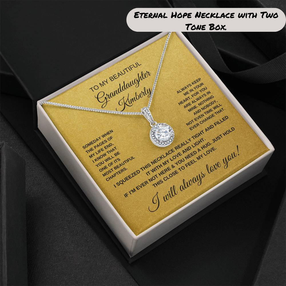 PERSONALIZED _ To My Beautiful Granddaughter Necklace (Yellow & White Gold Variants)