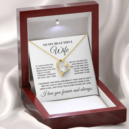To My Beautiful Wife_Love Necklace_(White & Yellow Gold Variants)