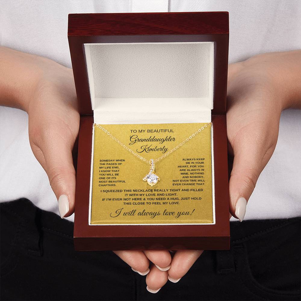 PERSONALIZED _ To My Beautiful Granddaughter Necklace (Yellow & White Gold Variants)