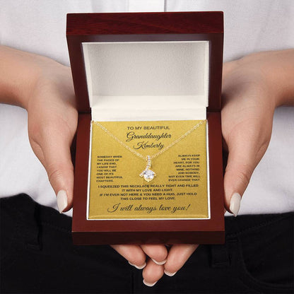 PERSONALIZED _ To My Beautiful Granddaughter Necklace (Yellow & White Gold Variants)
