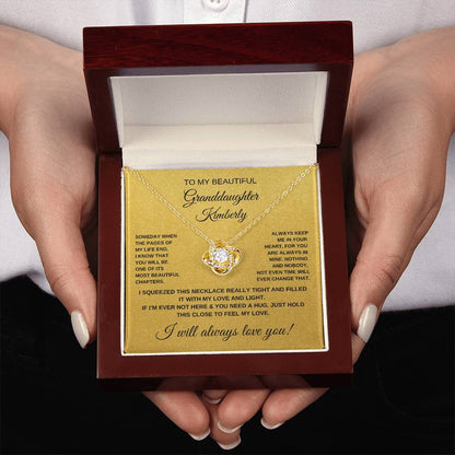 PERSONALIZED _ To My Beautiful Granddaughter Necklace (Yellow & White Gold Variants)