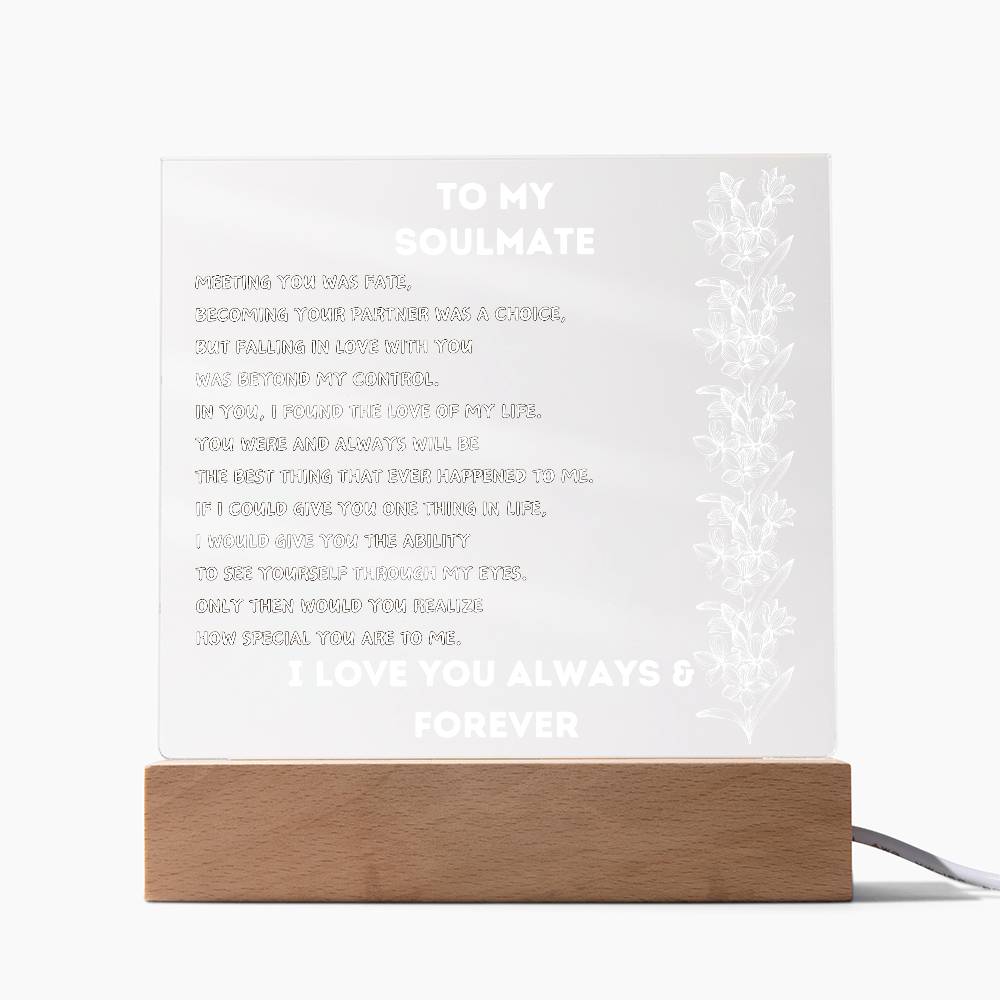 To My Soulmate Square Acrylic_Flower